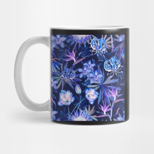 Tropical floral blue lilac repeating pattern Mug